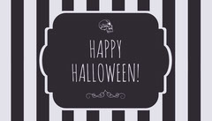 Black and White Stripes and Skull Halloween Party Gift Tag Halloween Gift Tag