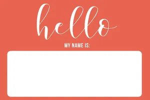 Red Calligraphy Name Tag Name Tag