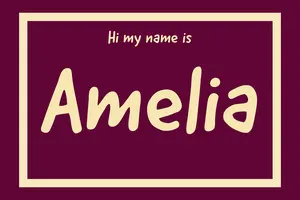 Purple and Yellow Framed Name Tag Name Tag