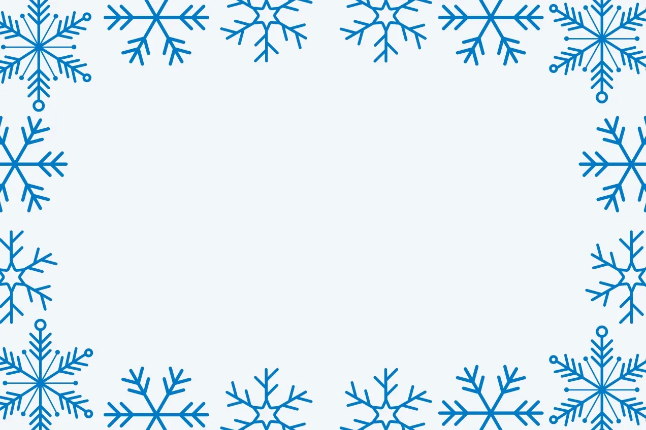 Blue WInter Snowflake Frame Name Tag