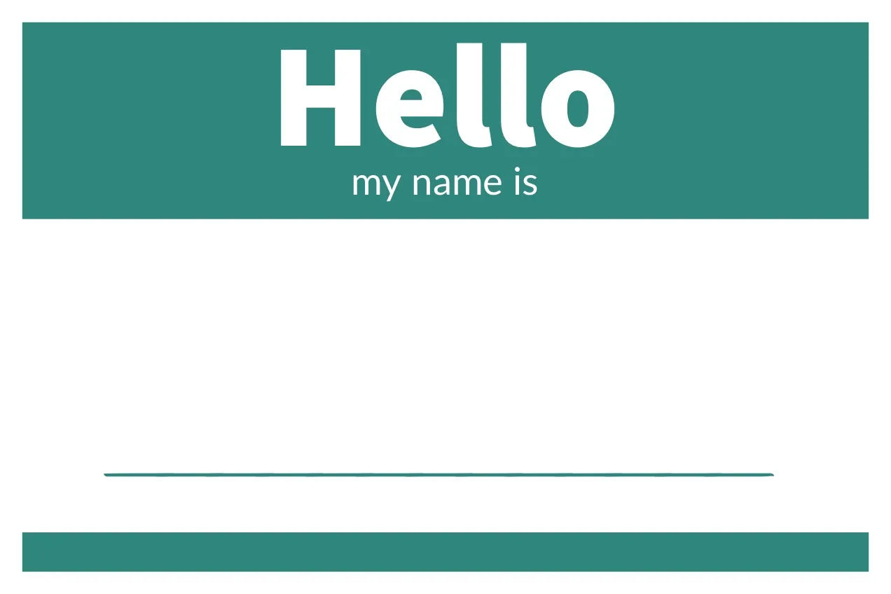 Turquoise Simple Name Tag