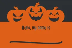 Black and Orange Halloween Pumpkin Carving Party Name Tag Halloween Party Name Tag