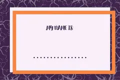 Purple and Orange Halloween Party Name Tag Halloween Party Name Tag