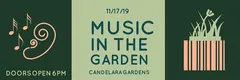 Green Illustrated Garden Concert Ticket Concert Ticket