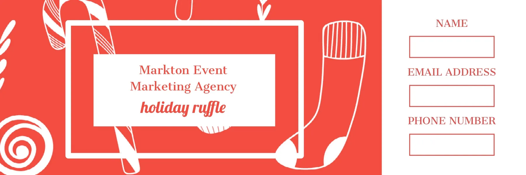 Red Illustrated Marketing Agency Christmas Event Raffle Ticket