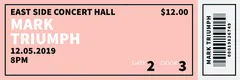 Pink Frame Concert Ticket Concert Ticket