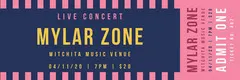 Mylar Zone Stripe Concert Ticket Concert Ticket