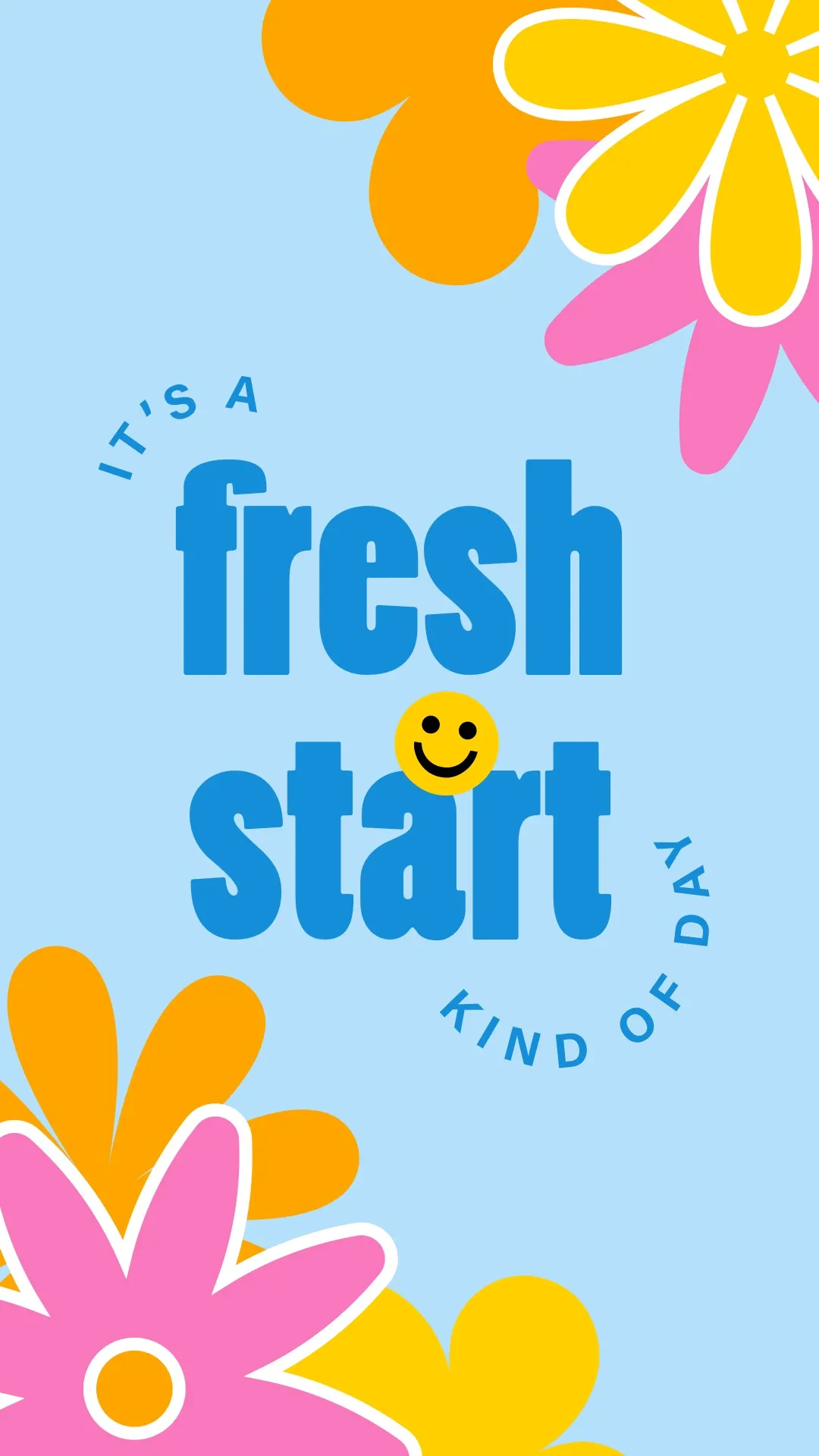Blue Fresh Start Flowers Mobile Wallpaper