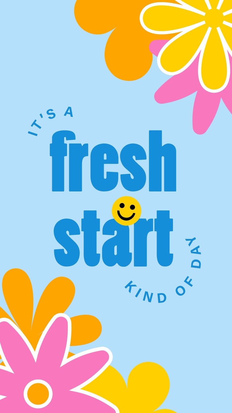 Blue Fresh Start Flowers Mobile Wallpaper