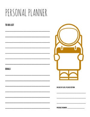 Brown and White Personal Planner Goal-Setting Worksheet