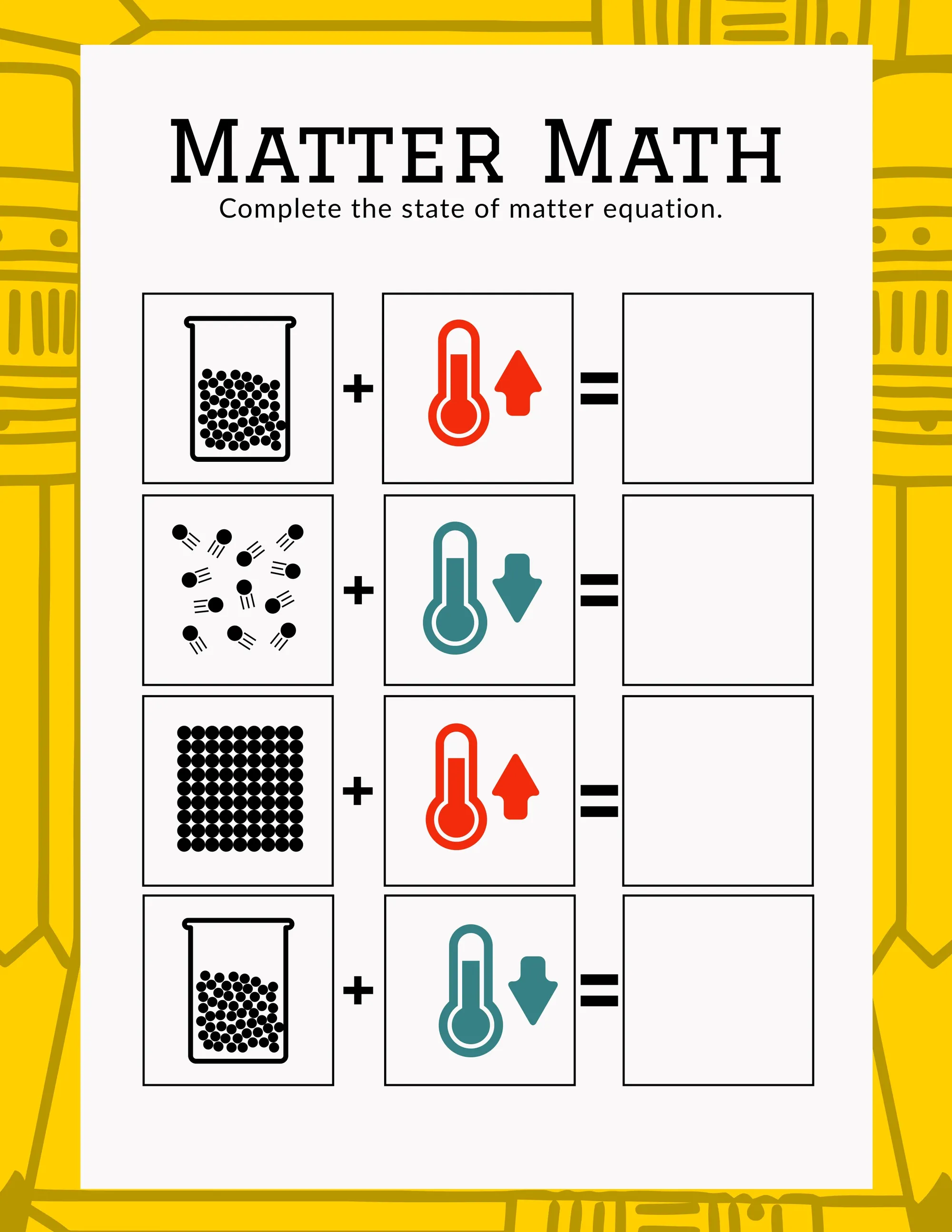Yellow State of Matter Worksheet