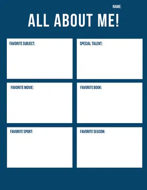 Simple All About Me Worksheet All About Me Worksheet