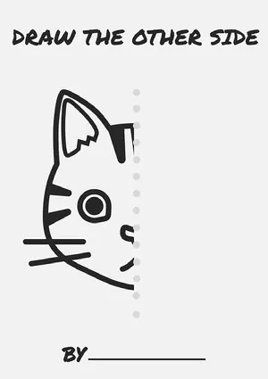 Grey Cat Icon Drawing Activity A4 Worksheet Preschool Worksheet