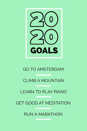 Green New Year Goals Pinterest Graphic Goal-Setting Worksheet