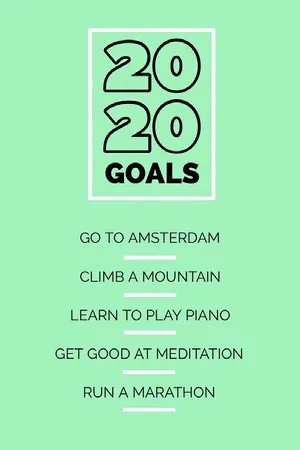 Green New Year Goals Pinterest Graphic Goal-Setting Worksheet
