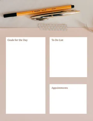 Beige and White Personal Planner Goal-Setting Worksheet
