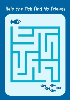 Blue Fish Maze Worksheet Preschool Worksheet
