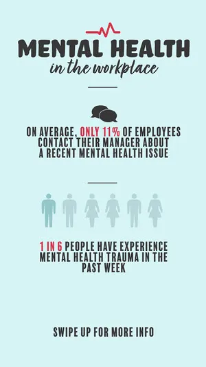 Blue Black Red Mental Health Workplace Infographic IG Story Infographic Examples