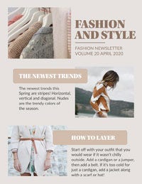 Beige Fashion Trends Newsletter Newsletter Examples