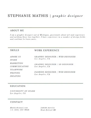 Modern Graphic Designer Resume Resume  Examples