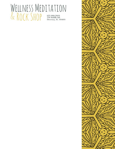 Yellow Beauty Wellness and Spa Business Letterhead with Pattern Letterhead Examples
