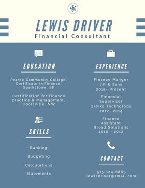 Blue and White Infographic Resume Infographic Examples
