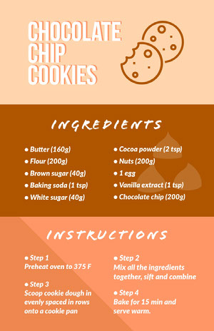 Brown Chocolate Chip Cookies Recipe Infographic  Infographic Examples