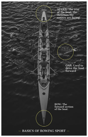 Black and White Rowing Sport Basics Infographic Infographic Examples
