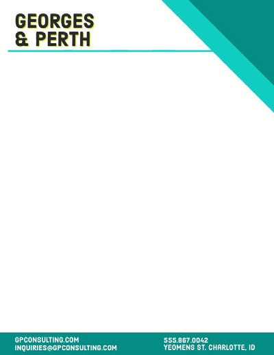 Turquoise Business Consulting Letterhead Letterhead Examples