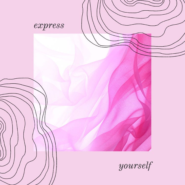 Pastel Pink White & Black Express Yourself Instagram Square Post