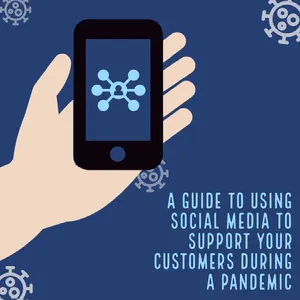 Blue Hand holding Phone Pandemic Social Media Guide Instagram Square Social Media Marketing