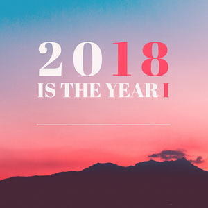 Pink and Black Warm Toned Sunset Landscape Instagram Graphic Happy New Year 