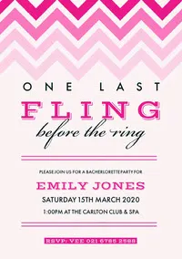Pink and White, Flashy, Becherlorette Party Invitation Card Wedding
