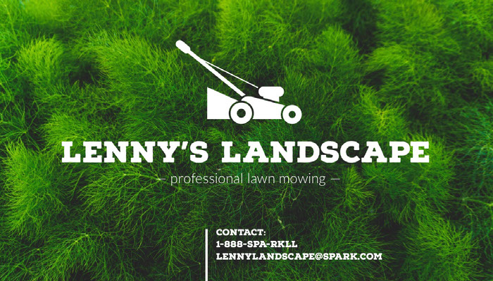 Green and White Lawn Mowing Service Business Card Business Card Ideas