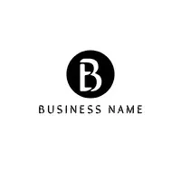 Black and White Business Logo with Letter in Circle Small Business