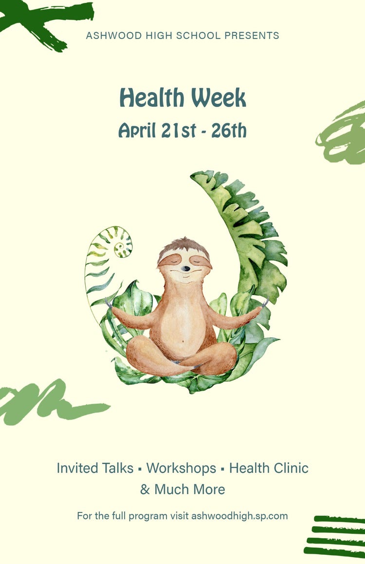 Green Health Week Yoga Poster