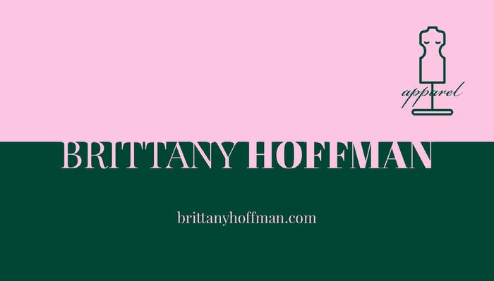 Pink and Green Fashion Designer Business Card Business Card Ideas