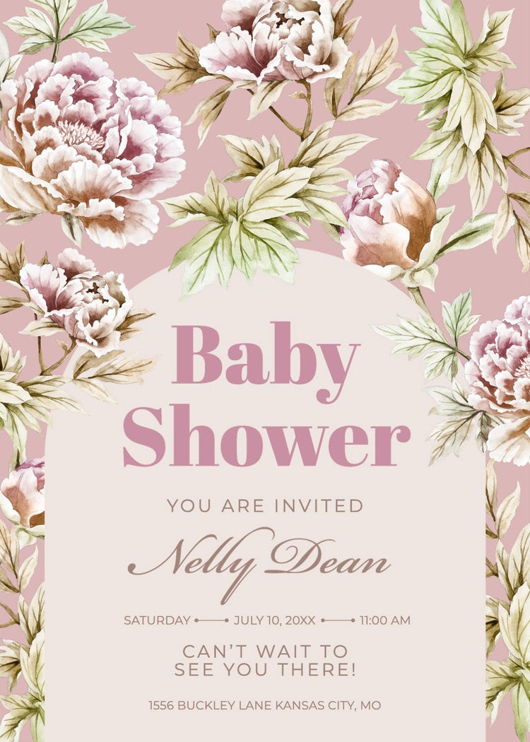 Pink Baby Shower Invitation