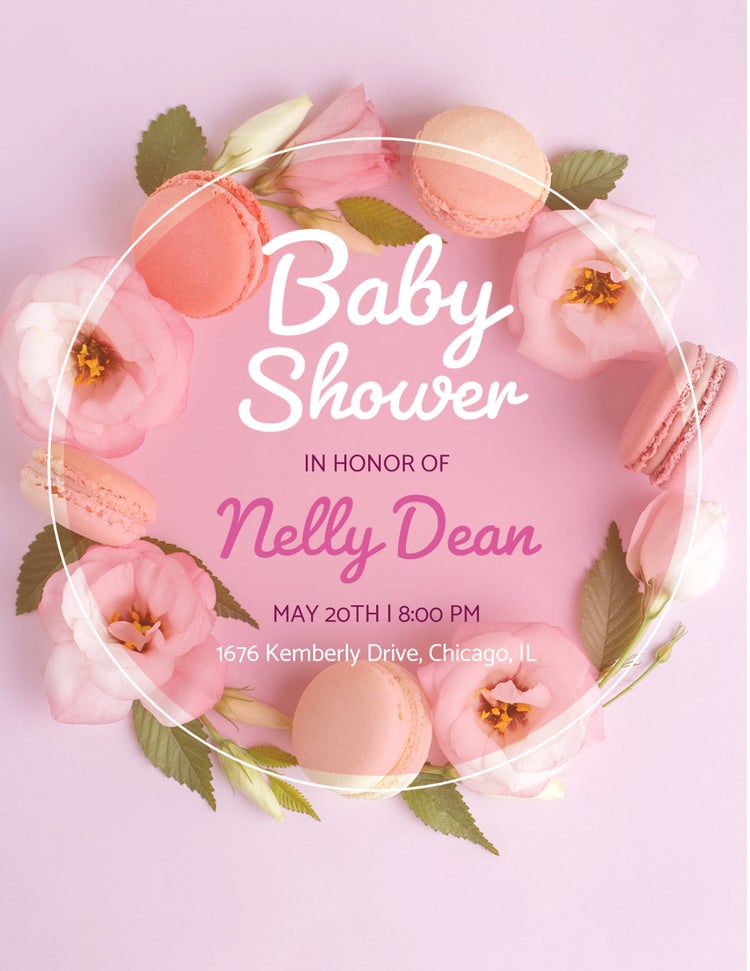 Pink Baby Shower Flyer