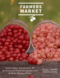 Pink and White Farmers Market Flyer Small Business