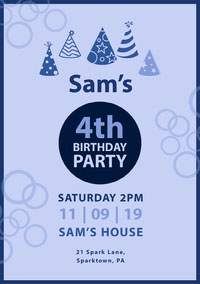Blue Boy Birthday Party Invitation Birthday Design