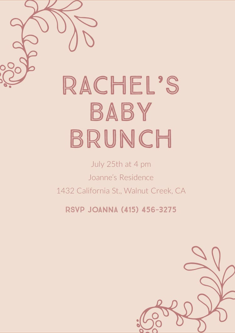 Pink Baby Brunch Invitation