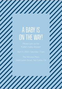 Blue and Striped Pattern Baby Shower Invitation Baby Shower 