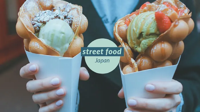 Japanese Street Food Youtube Channel Art Banner with Hands Holding Ice Cream Banner Ideas
