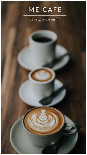 Cafe Instagram Story Ad with Coffee Social Media Marketing