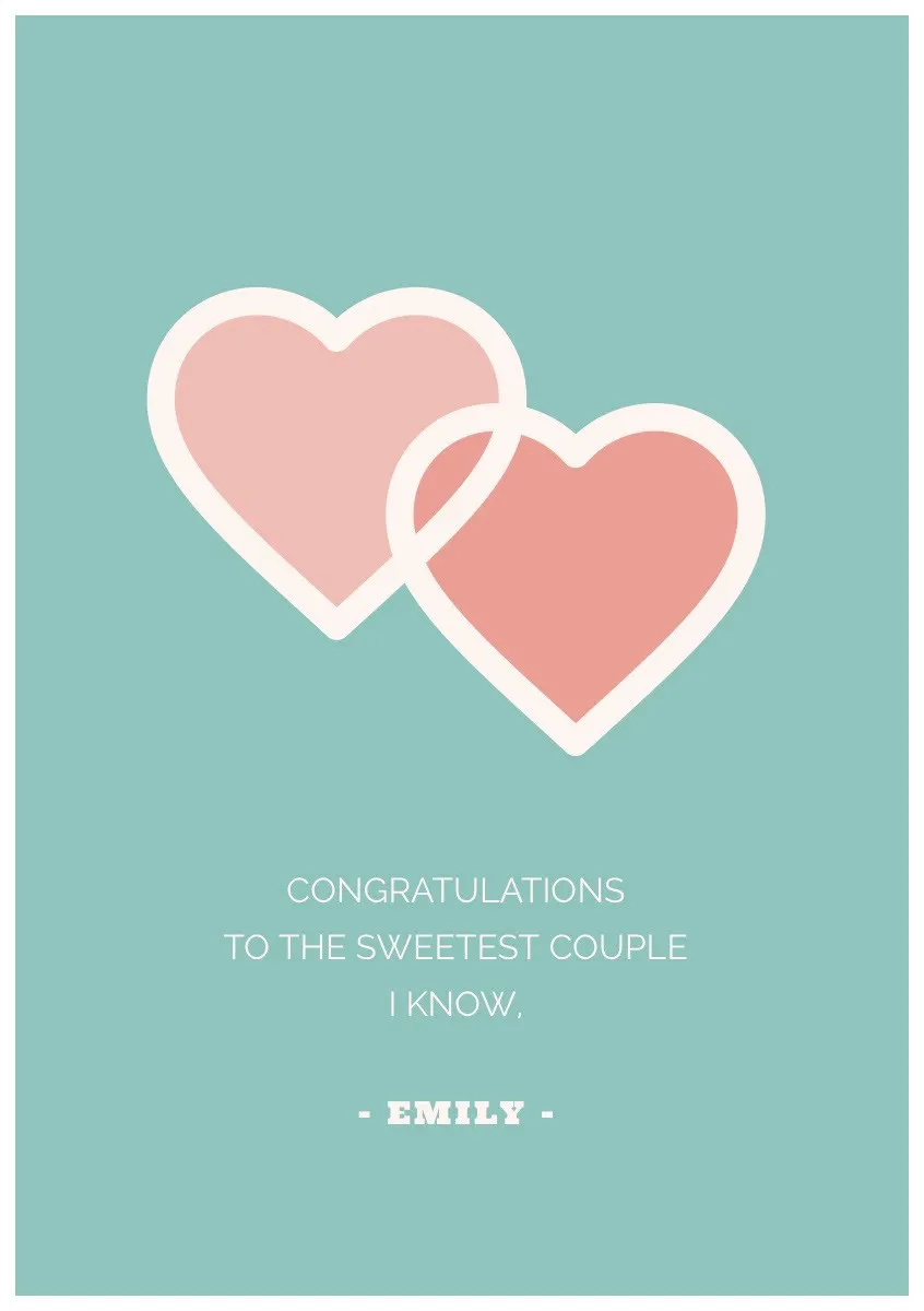 Teal and Red Happy Marriage Anniversary Card with Hearts