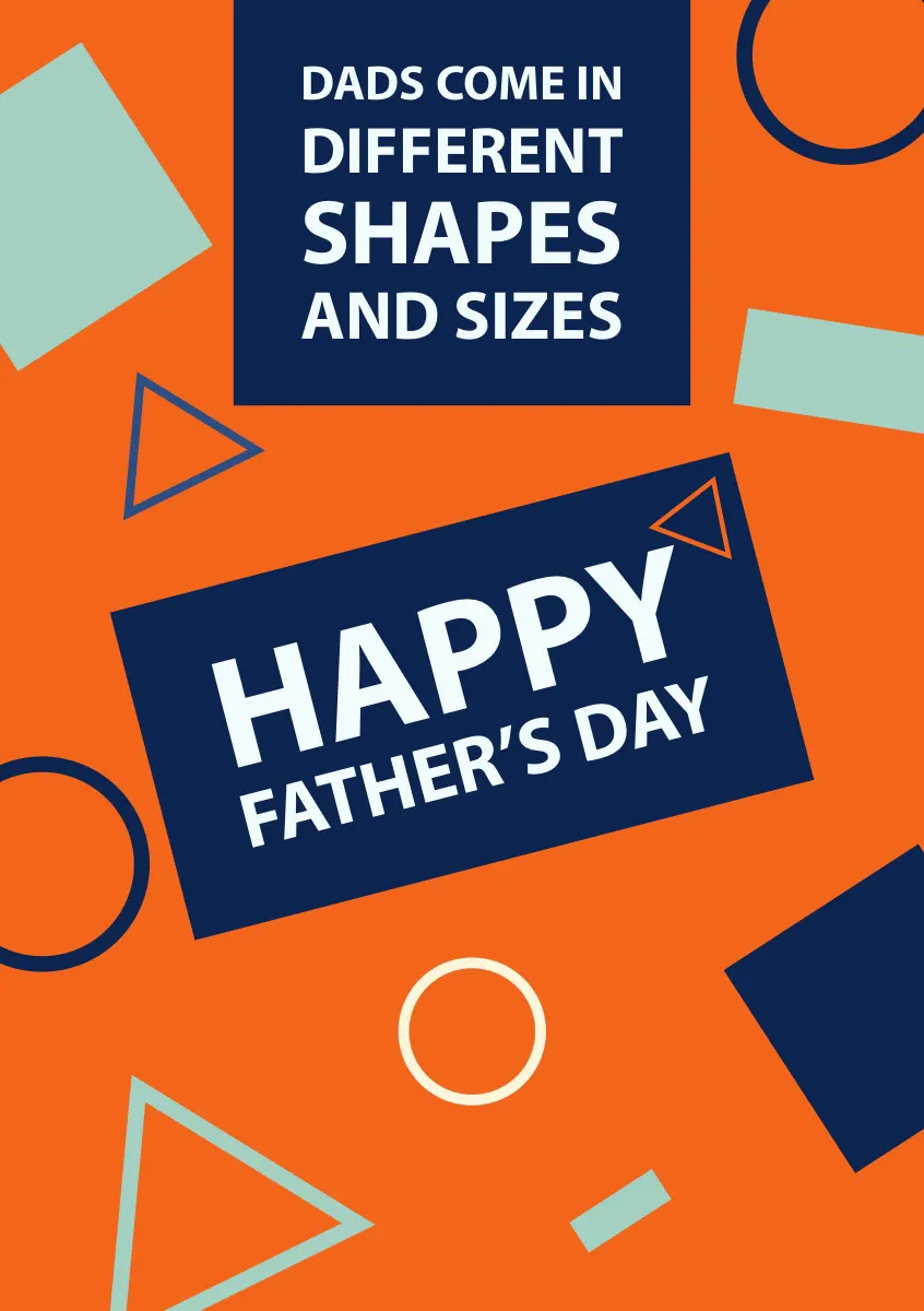 Orange and Blue Happy Father’s Day Card