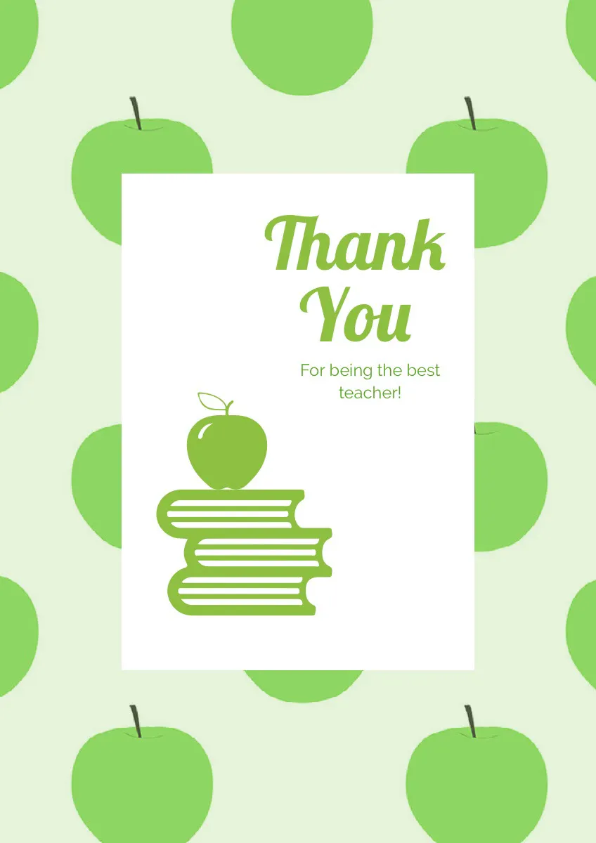 Green and White Thank You Card