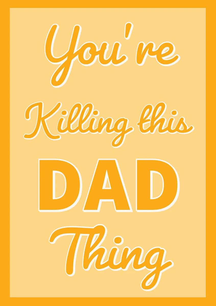 Orange and Yellow Fathers Day Card