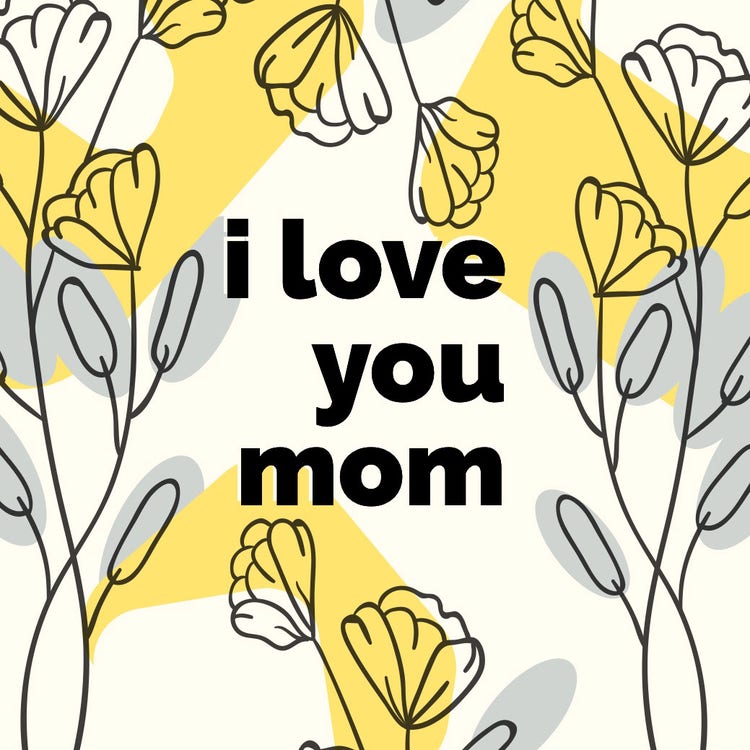 Yellow Floral Mothers Day Instagram Square
